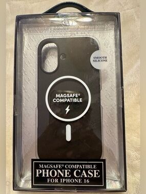 NEW! Oliver Gray Black MagSafe Compatible Silicone Phone Case for iPhone 16